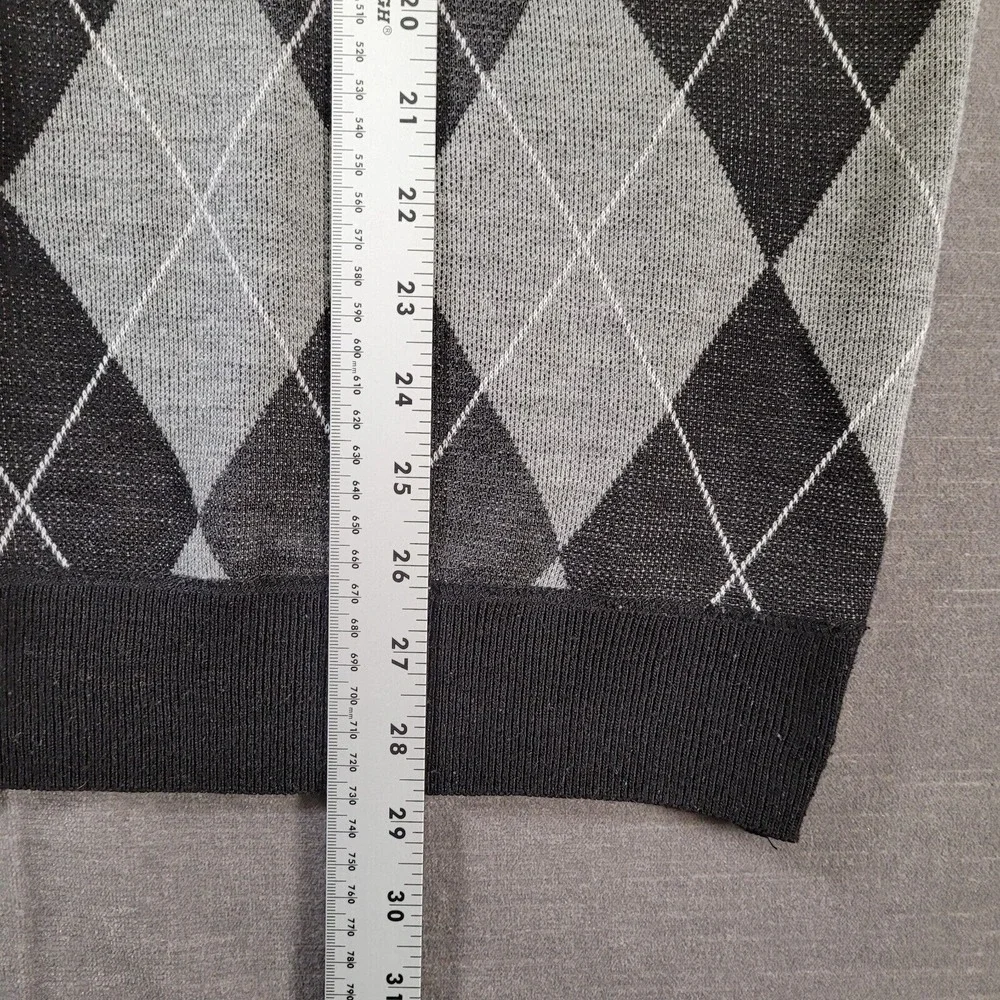 The North Pole Black Gray Grandpa Sweater 1/4 Zip Mens Size XL‎